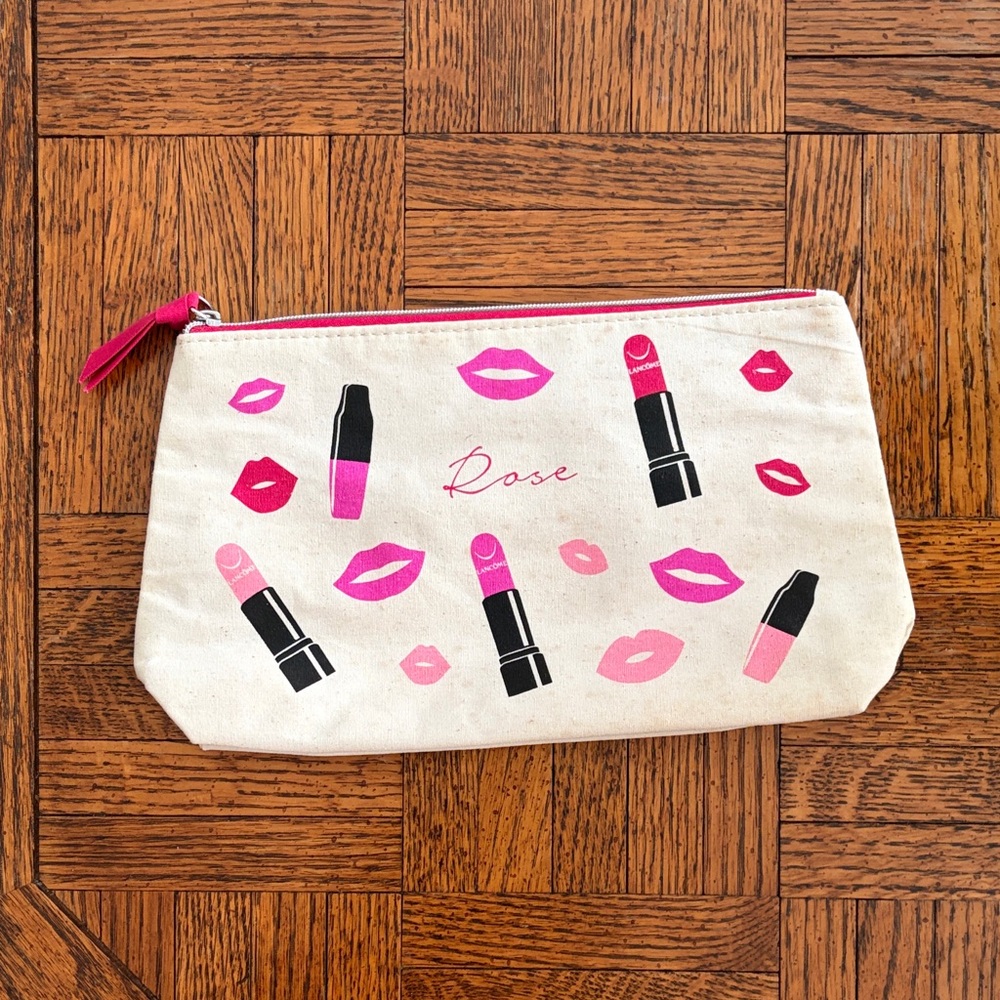 Lancome Pink and Cream Cosmetic Bag